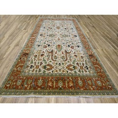 10'x14'3" Chiffon White Heriz All Over Design Soft Pile Hand Knotted Wool Rug