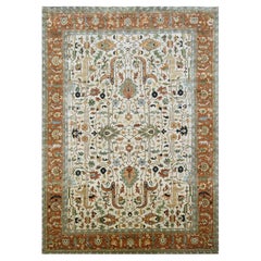 10'x14'3" Chiffon White Heriz All Over Design Soft Pile Hand Knotted Wool Rug