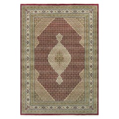 10'x14'3" Crabby Apple Red Hand Knotted Fish Motif Mahi Design Shiny Wool Rug
