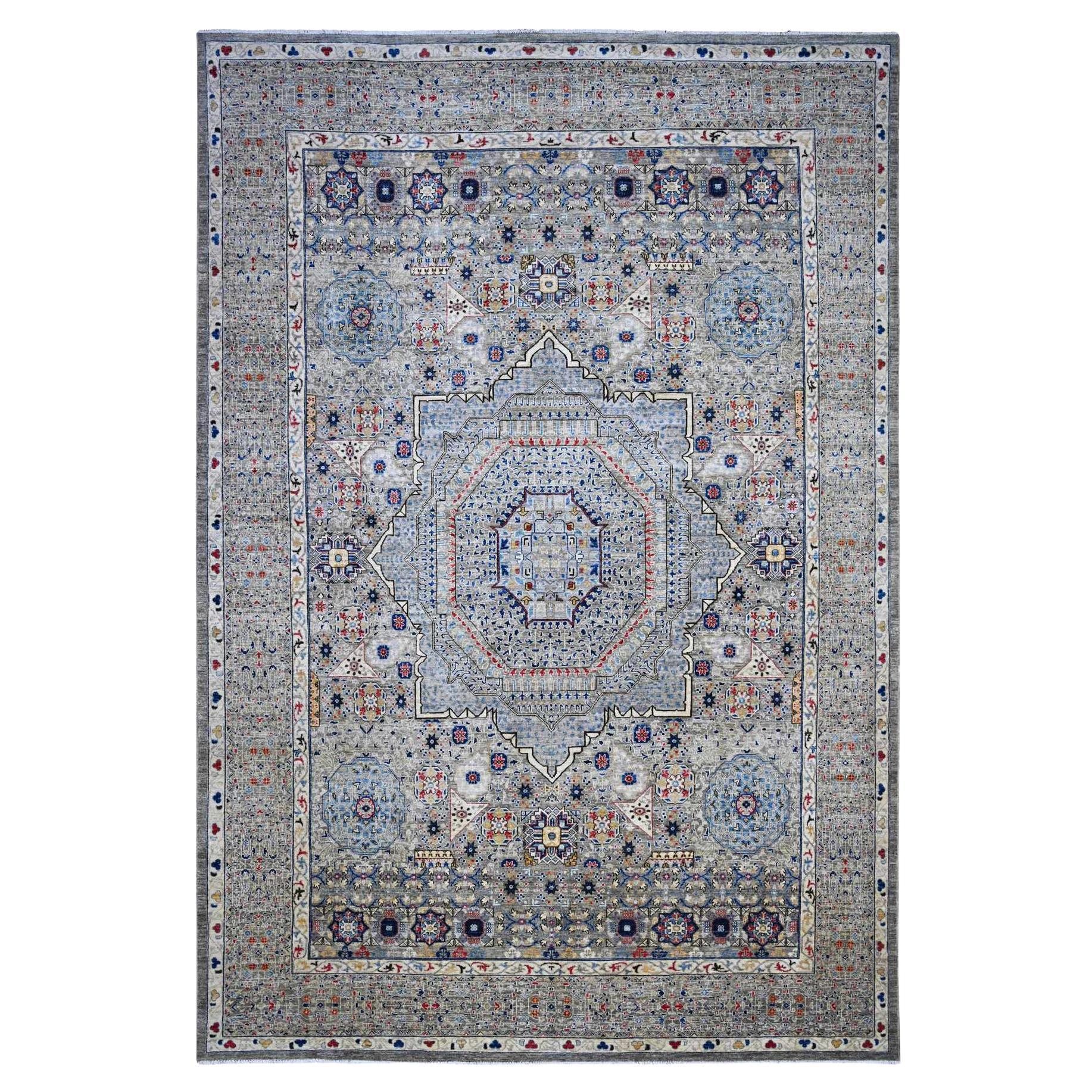 10
x14
3" Gris 14ème siècle Dynastie Mamluke Tapis oriental 100% laine noué à la main