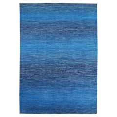 10'x14'3" Blu oceanico, Tappeto moderno Chiaroscuro Collection'S in pura lana annodata a mano