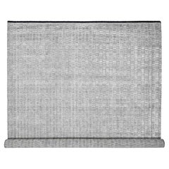 Tappeto orientale in lana e seta 10
x14
4" grigio e nero lavorato a mano e dal design moderno