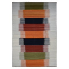 10
x14
4" Elfenbein, Handgewebt, Flachgewebe Durie Kilim, 100% Wolle, Teppich