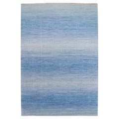 10'x14'4" Azzurro, Tappeto in pura lana annodato a mano, Collezione Chiaroscuro moderna