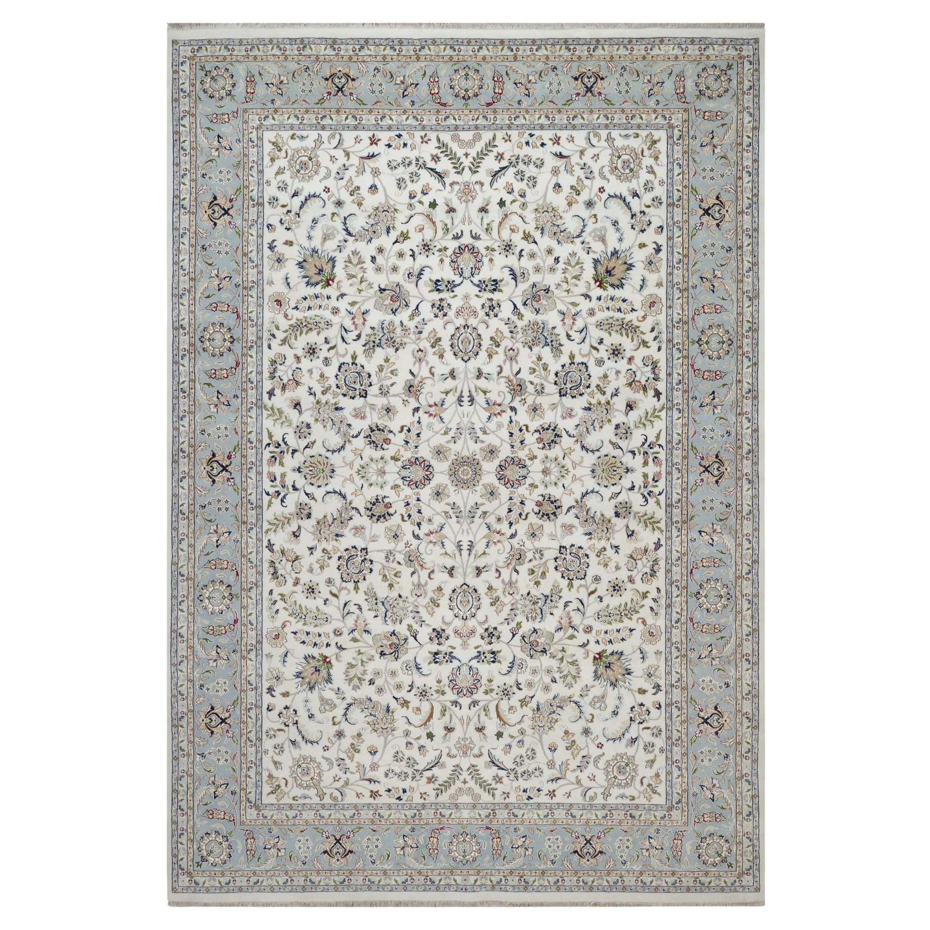 10
x14
5" Ivory Wool
Silk Nain with All Over Design Hand Knotted Oriental Rug