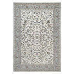 10
x14
5" Ivory Wool 
Silk Nain with All Over Design Hand Knotted Oriental Rug