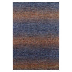 10'x14'5" Orange Pure Wool Hand Knotted Modern Chiaroscuro Collection Rug