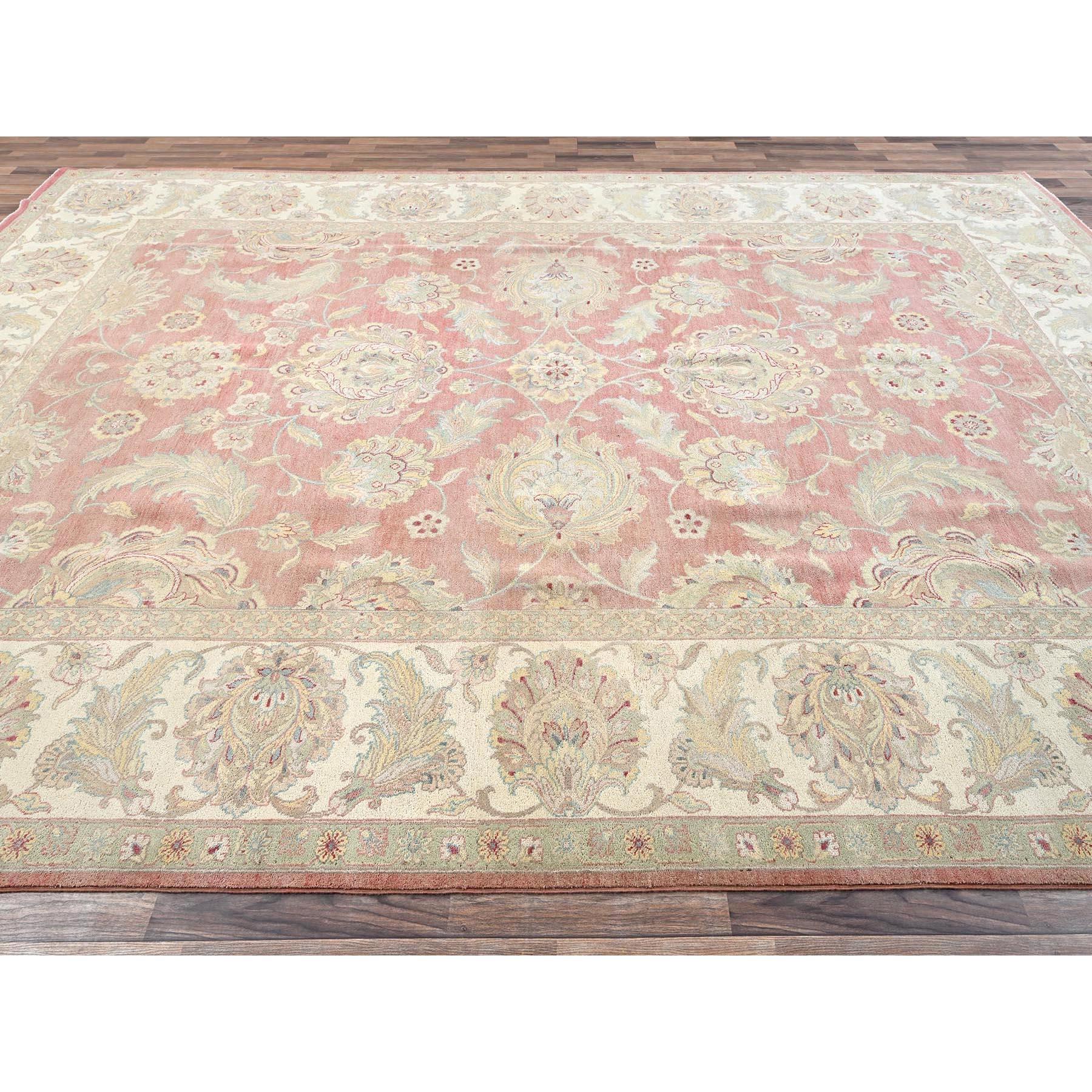 Annodato a mano Tappeto rosa vintage Rajasthan lavato, pulito e morbido, annodato a mano, interamente in lana. in vendita