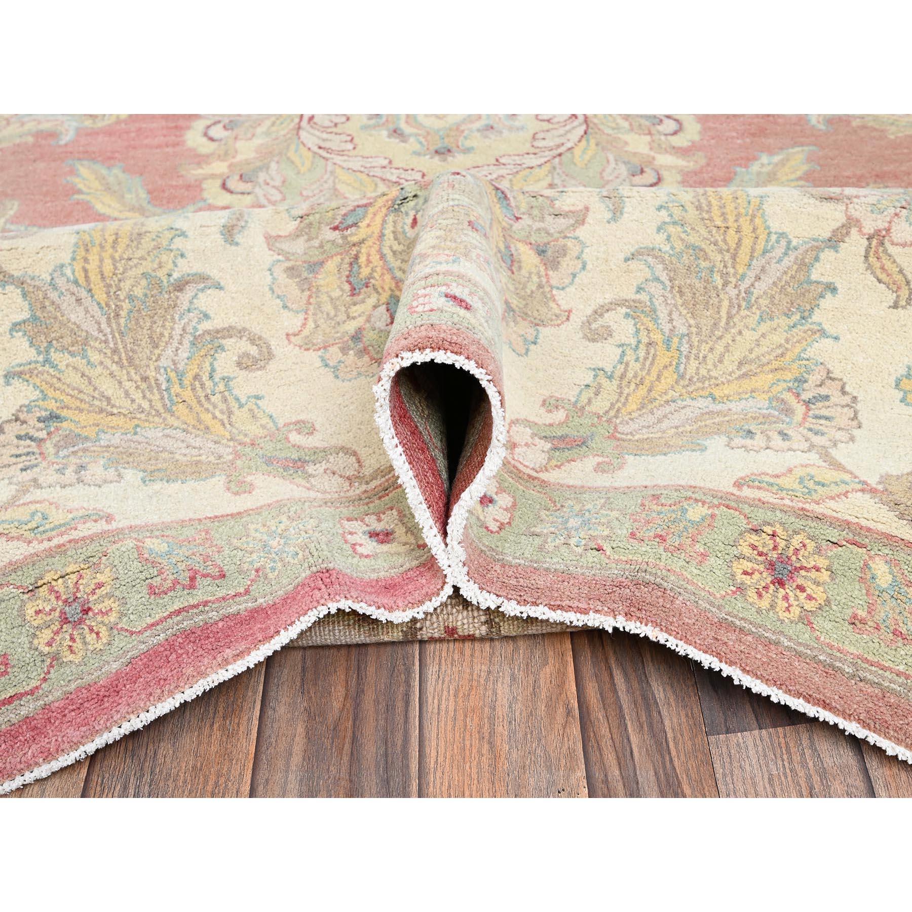 Fine XX secolo Tappeto rosa vintage Rajasthan lavato, pulito e morbido, annodato a mano, interamente in lana. in vendita