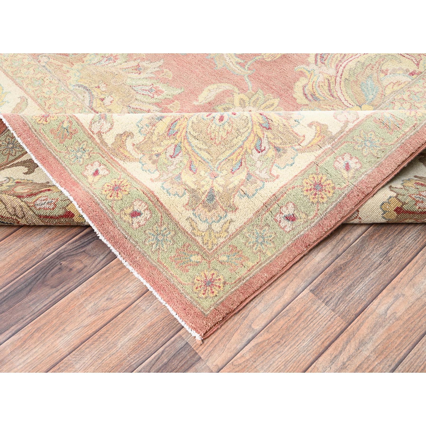 Lana Tappeto rosa vintage Rajasthan lavato, pulito e morbido, annodato a mano, interamente in lana. in vendita