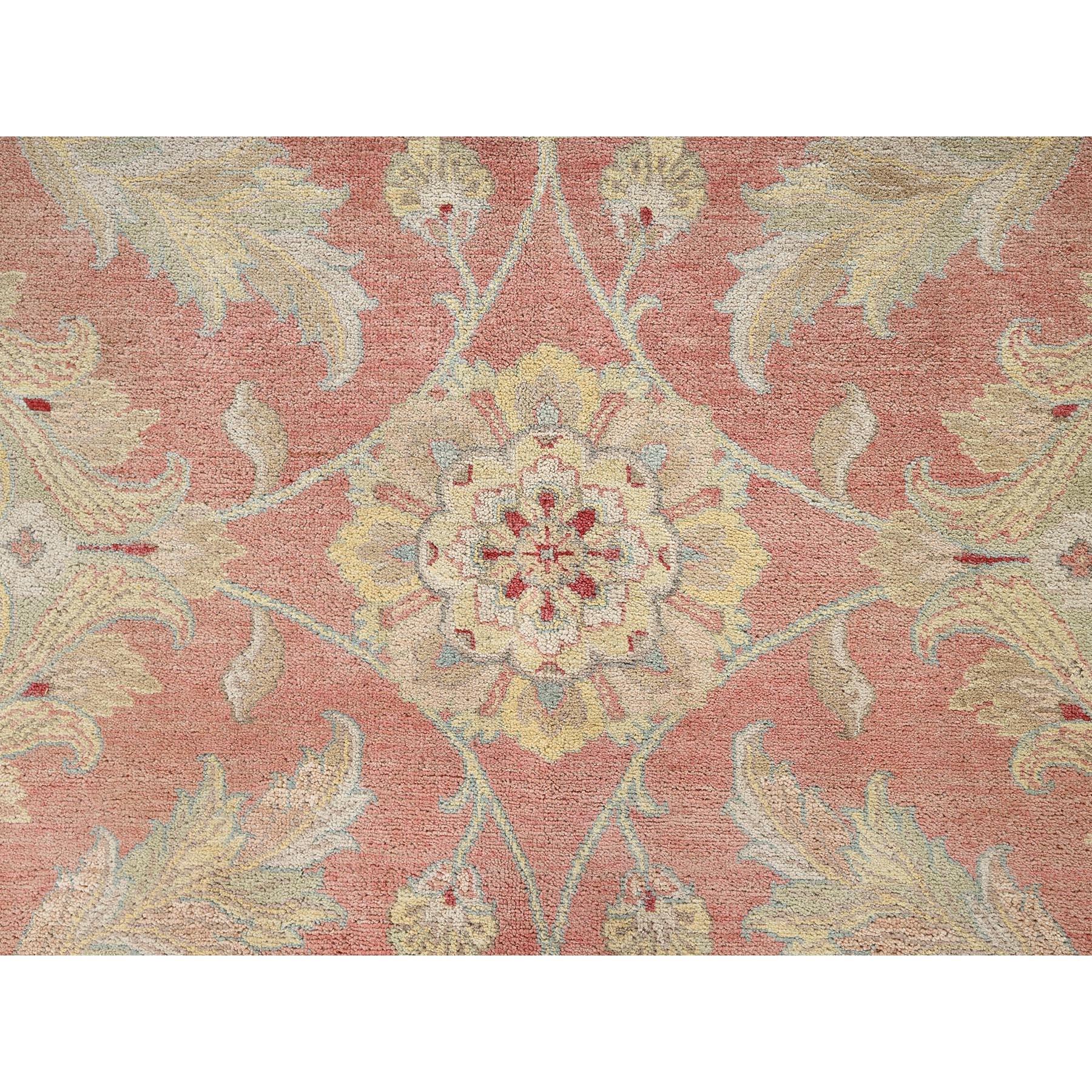 Tappeto rosa vintage Rajasthan lavato, pulito e morbido, annodato a mano, interamente in lana. in vendita 2