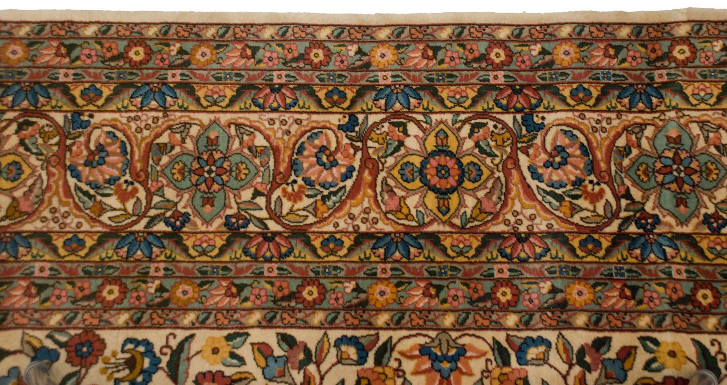Hand-Knotted Vintage Fine Bulgarian Isfahan Design Carpet For Sale