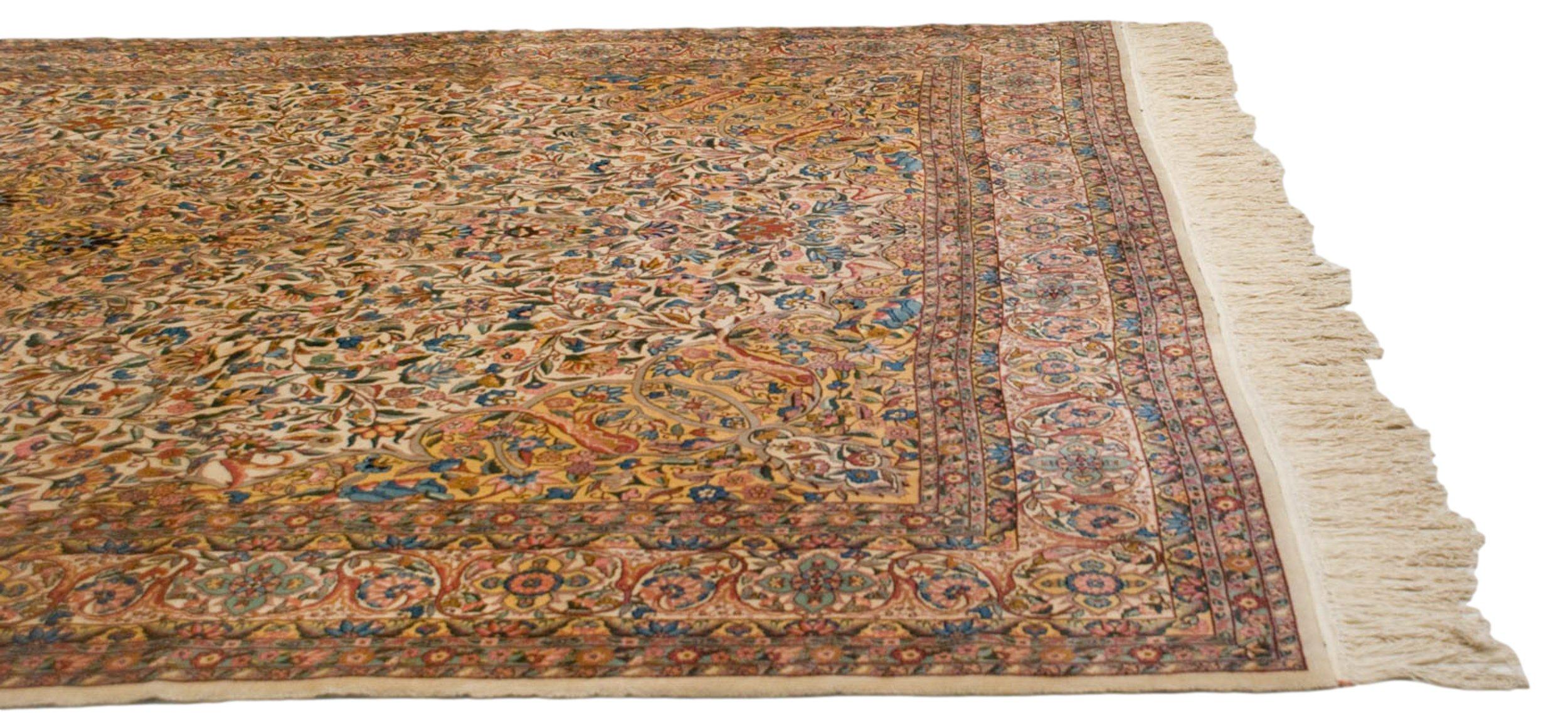 Vintage Fine Bulgarian Isfahan Design Carpet For Sale 1