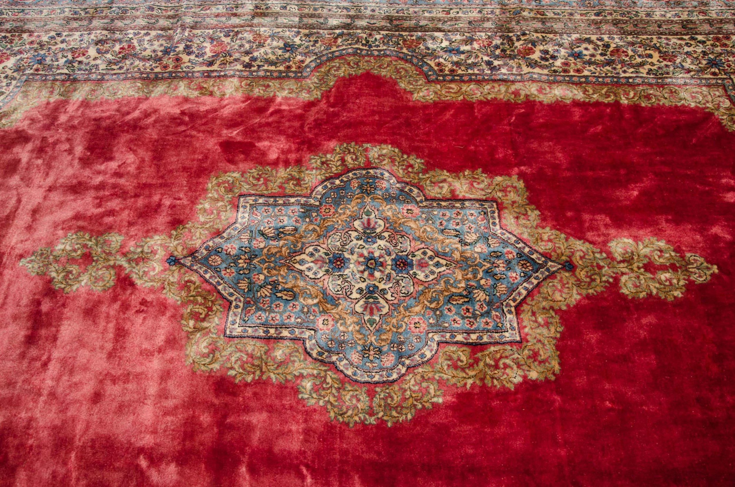 Persian Vintage Fine Cyrus Crown Kerman Carpet For Sale