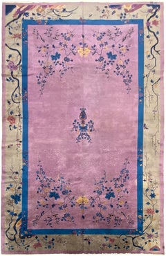 10x16 Antique Art Deco Chinese Rug Walter Nichols Butterfly Tree of Life Purple
