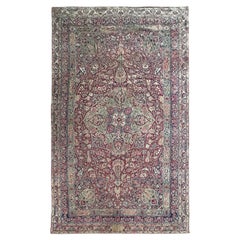 10X16 Antique lavar Kerman Rug Fine Signed Persian Poetry 300cm x 495cm c.1880