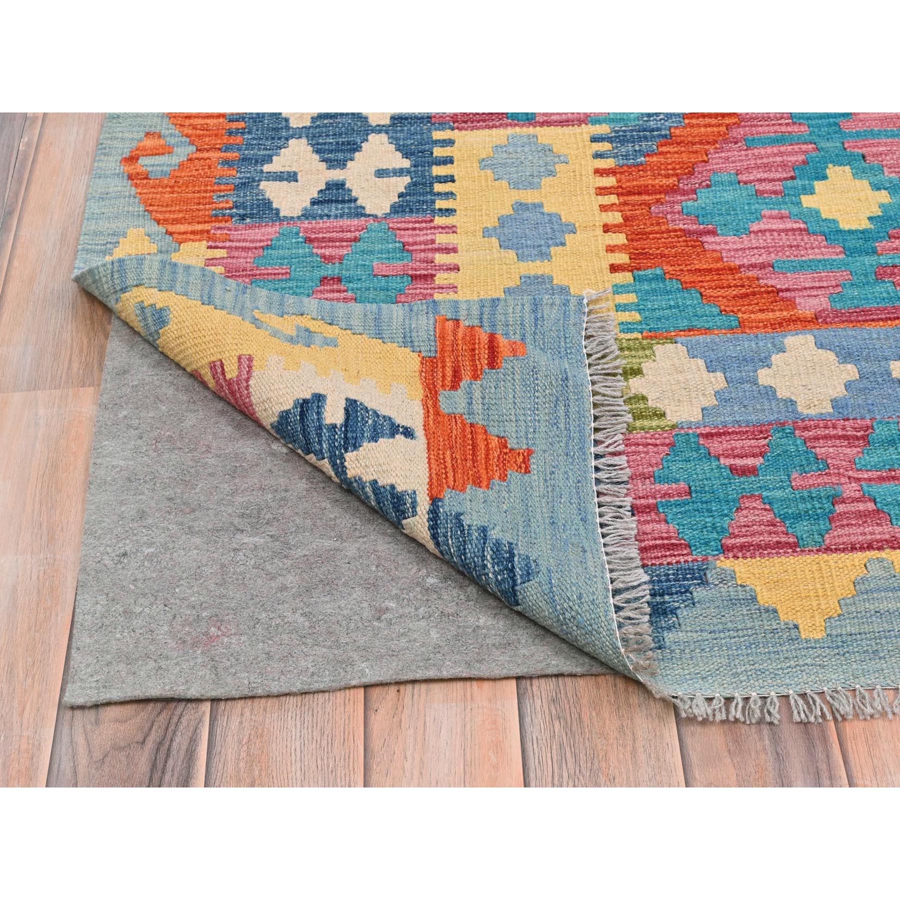 Médiéval 10'x16' Tapis Kilim Afghan surdimensionné en laine pure tissée à la main avec teinture végétale colorée en vente