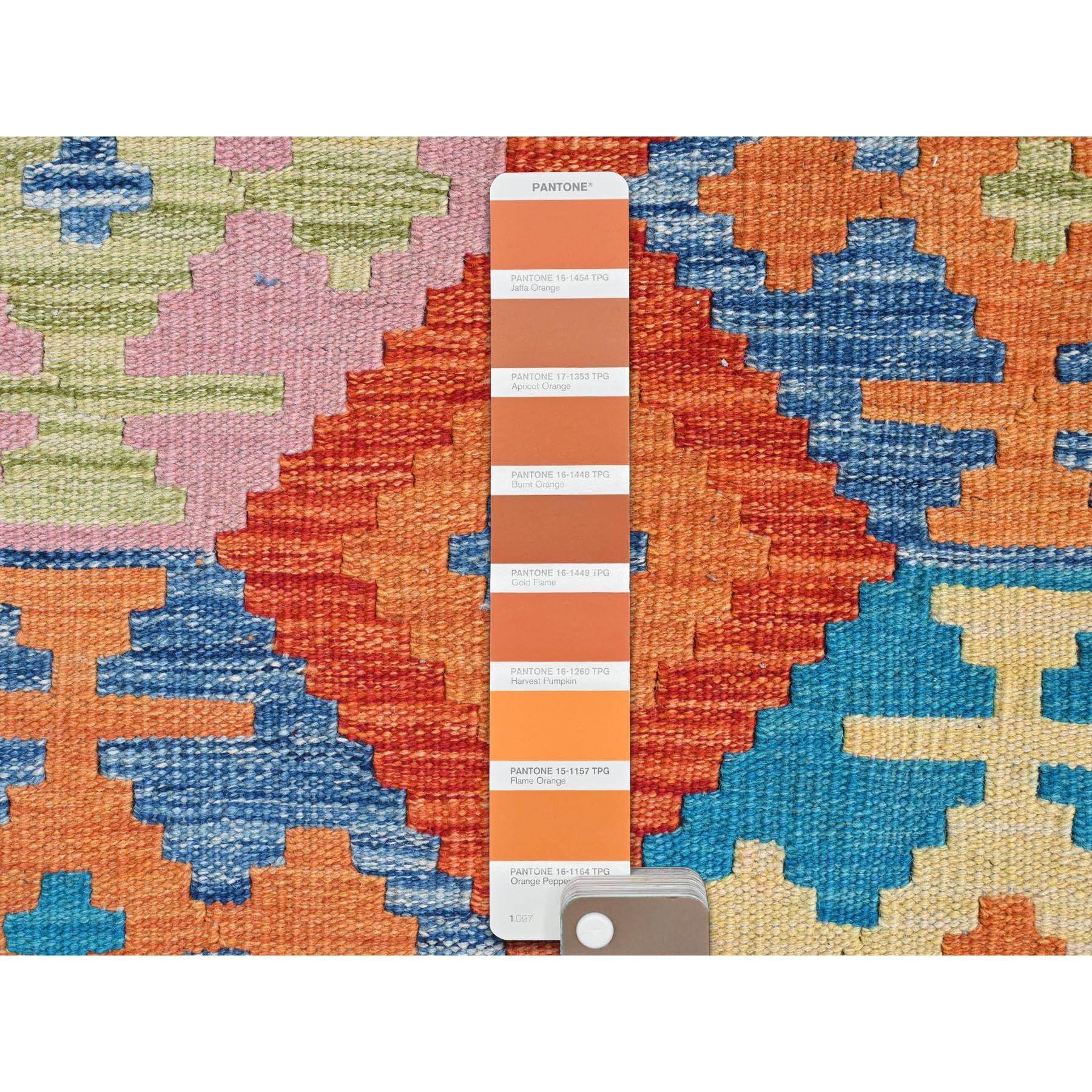 Tissé à la main 10'x16' Tapis Kilim Afghan surdimensionné en laine pure tissée à la main avec teinture végétale colorée en vente