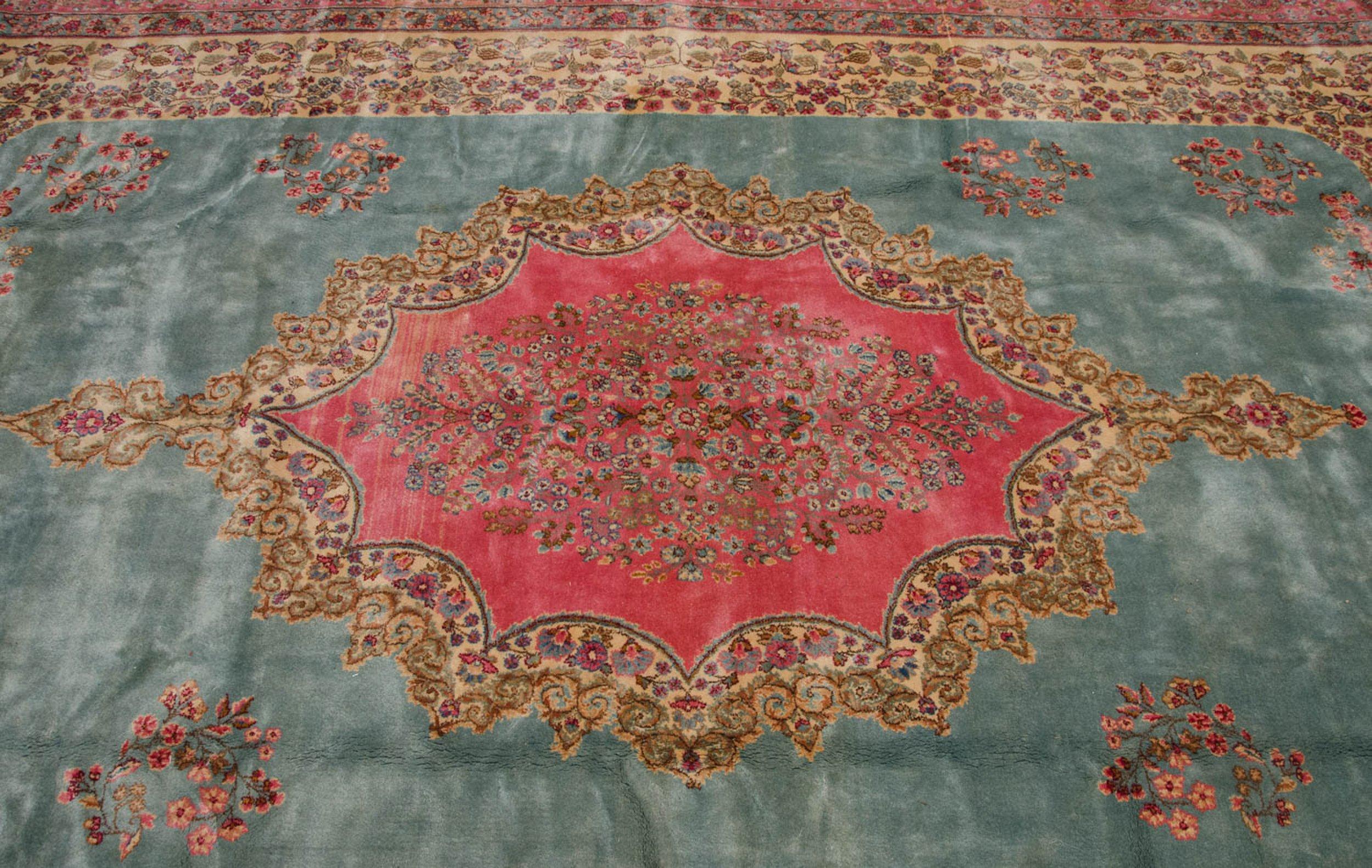 Persian Vintage Fine Kerman Carpet For Sale