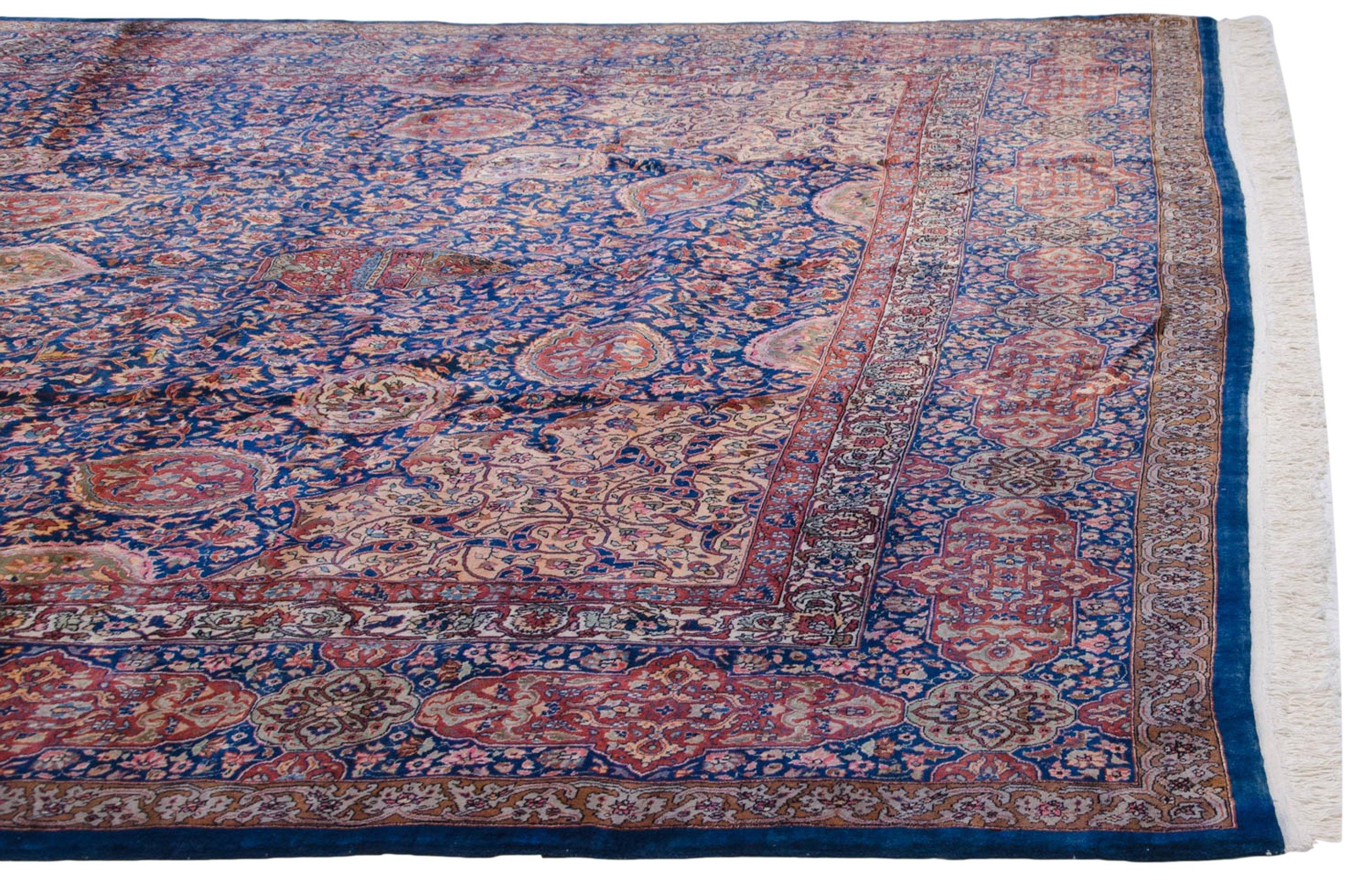 Wool Vintage Fine Pakistani Ardebil Design Carpet For Sale