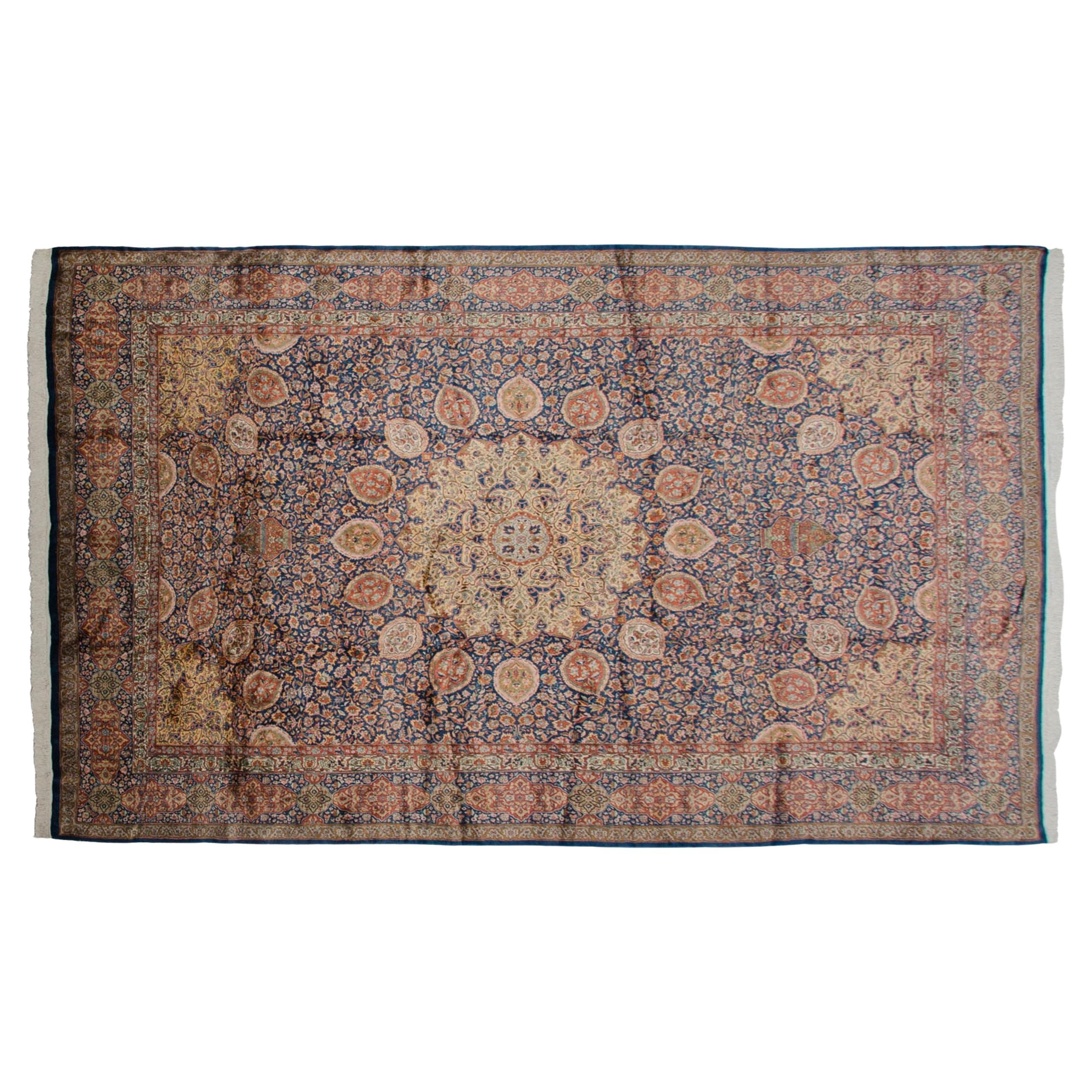 Vintage Fine Pakistani Ardebil Design Carpet For Sale