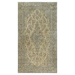 Alfombra XL de lana tejida a mano, estilo persa vintage de Kerman, de color marrón, desgastada y con aspecto envejecido, de 10'x18'5"
