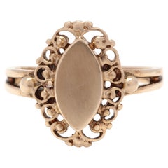 filigree signet ring 10Y Filigree Navette Signet Ring