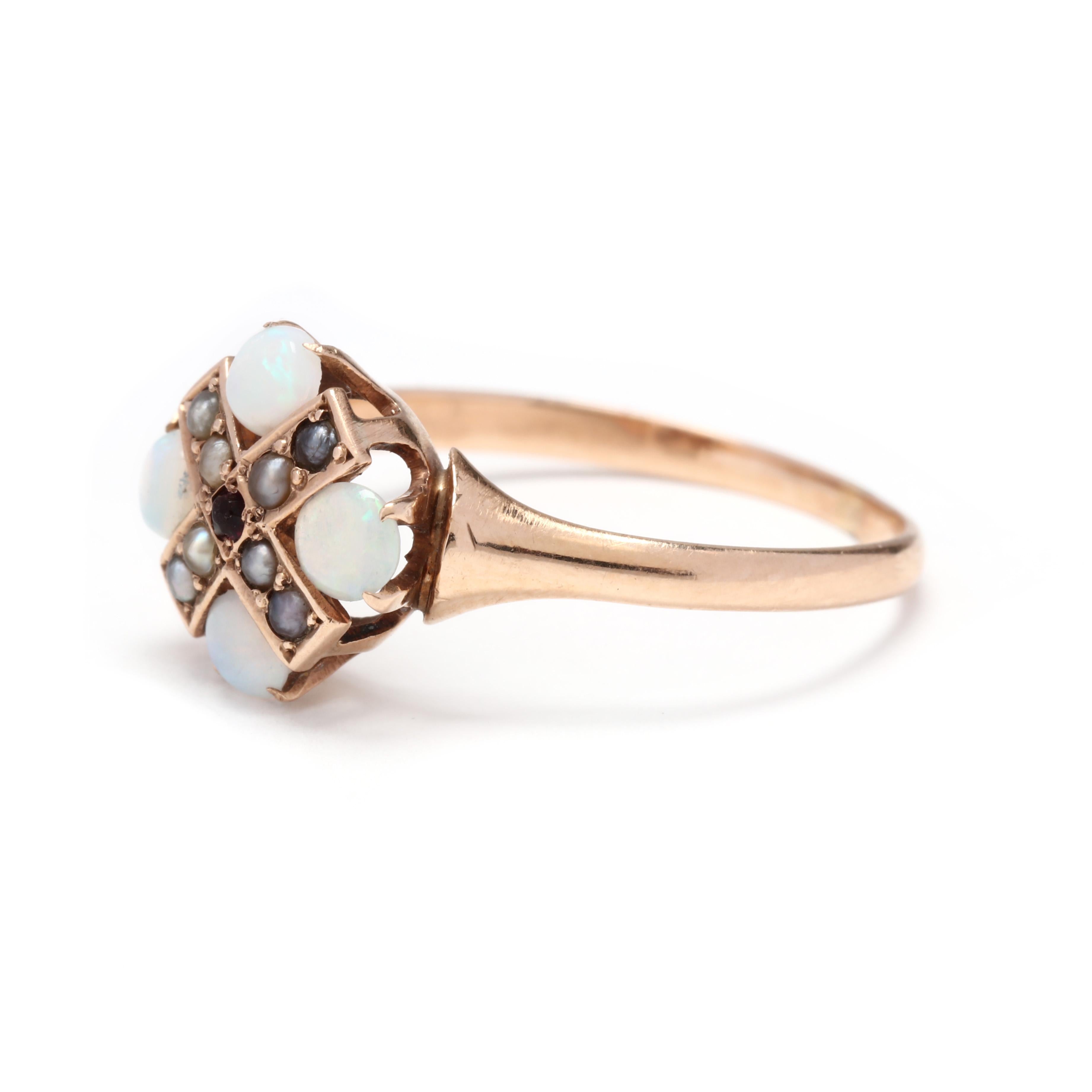 pearl and opal ring