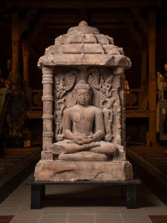 11-13th century Rare antique sandstone Chaumukha altar sculpture from India