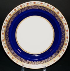 11 19th Century Minton Cobalt and Rust Service Plates