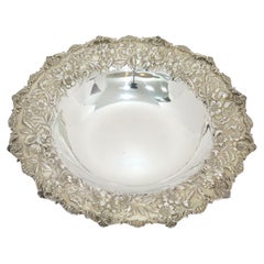 Sterling Silver S. Kirk & Son Antique Floral Repousse Serving Bowl