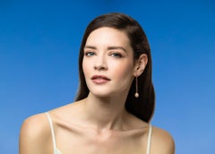 11- 3mm Stone Baroque Pink Pearl Earrings, 18 Karat Yellow Gold, Pink Tourmaline