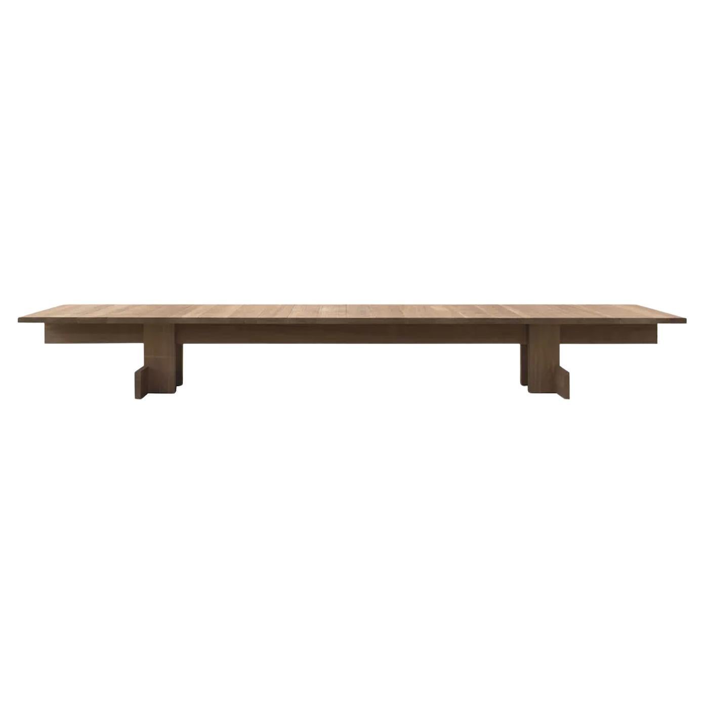 Table de salle à manger en bois brut, 11'-5" de large, Indoor/Outdoor, Belgique