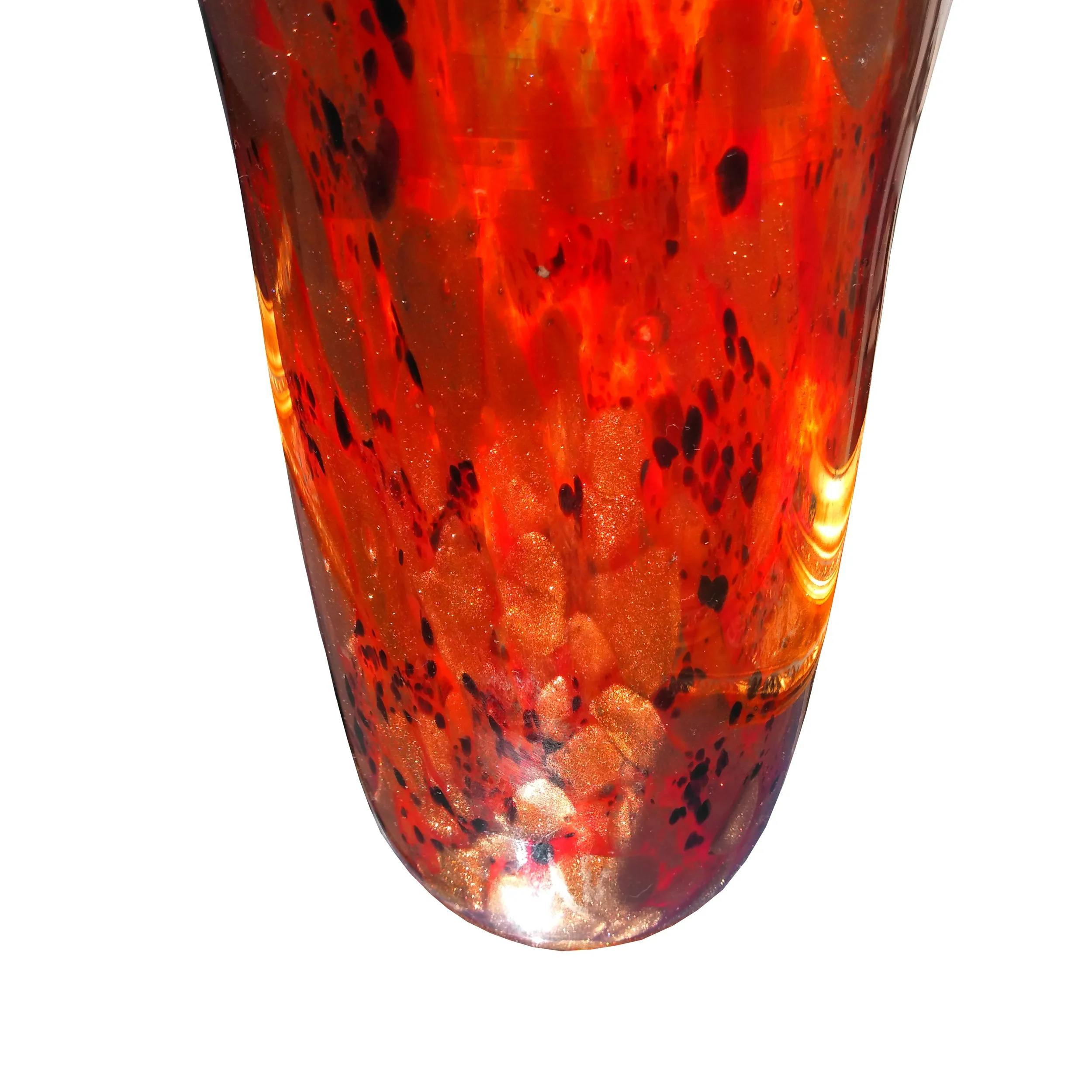 Modern Amber Gold Murano Vase For Sale