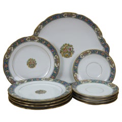 11 Antike Art Deco TLB Limoges Touze, Lemaître Frères & Blancher Teller