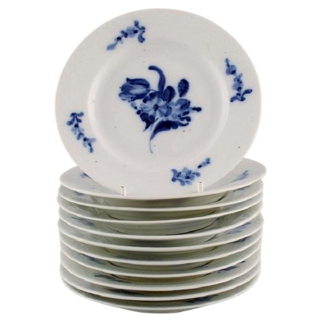 11 Antique Copenhagen Blue Flower Braided Cake Plates For Sale