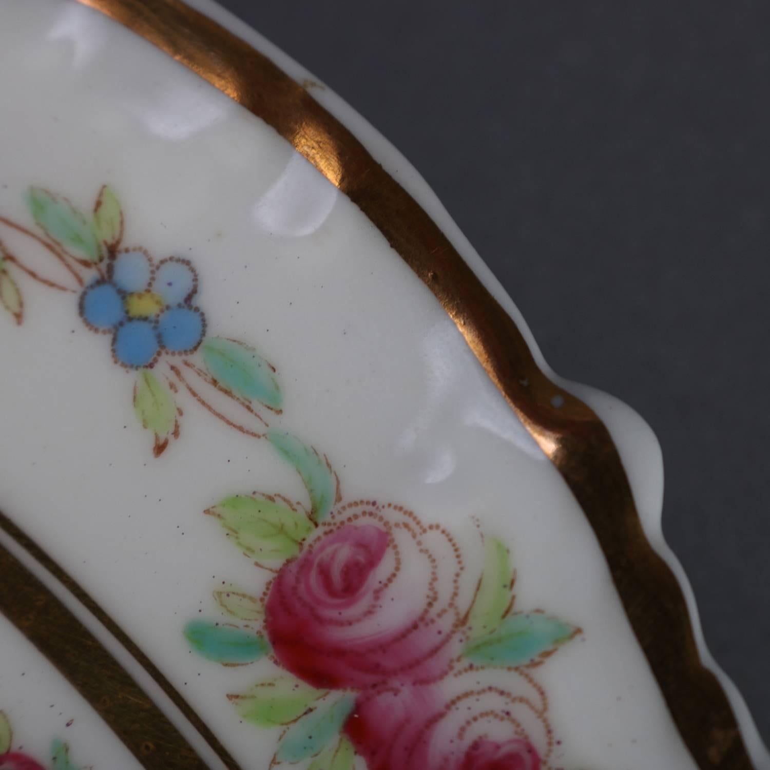 11 Antique English Cauldon Hand-Painted Floral and Gilt Porcelain Plates 6