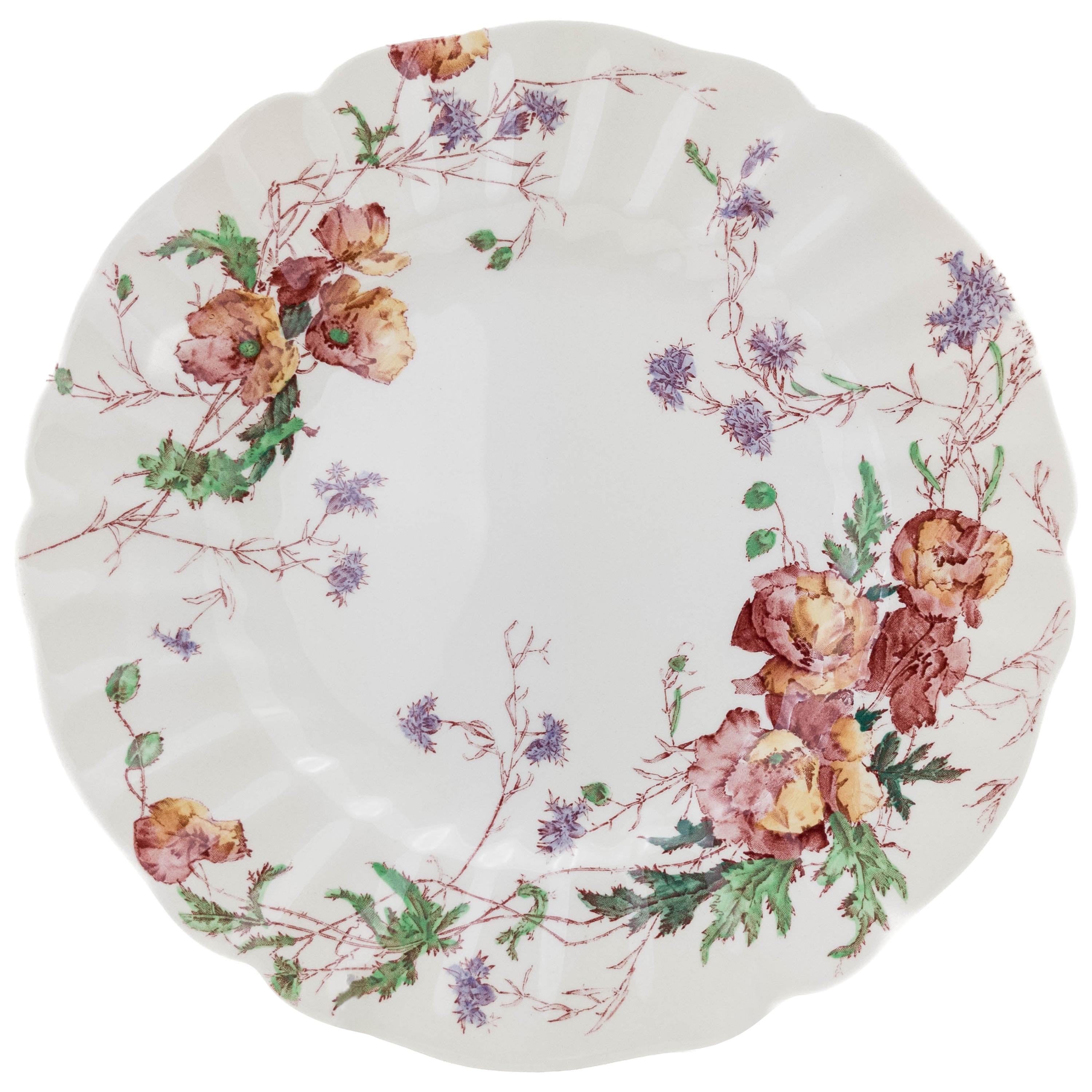 11 Antique English Floral Dinner Plates, Royal Doulton