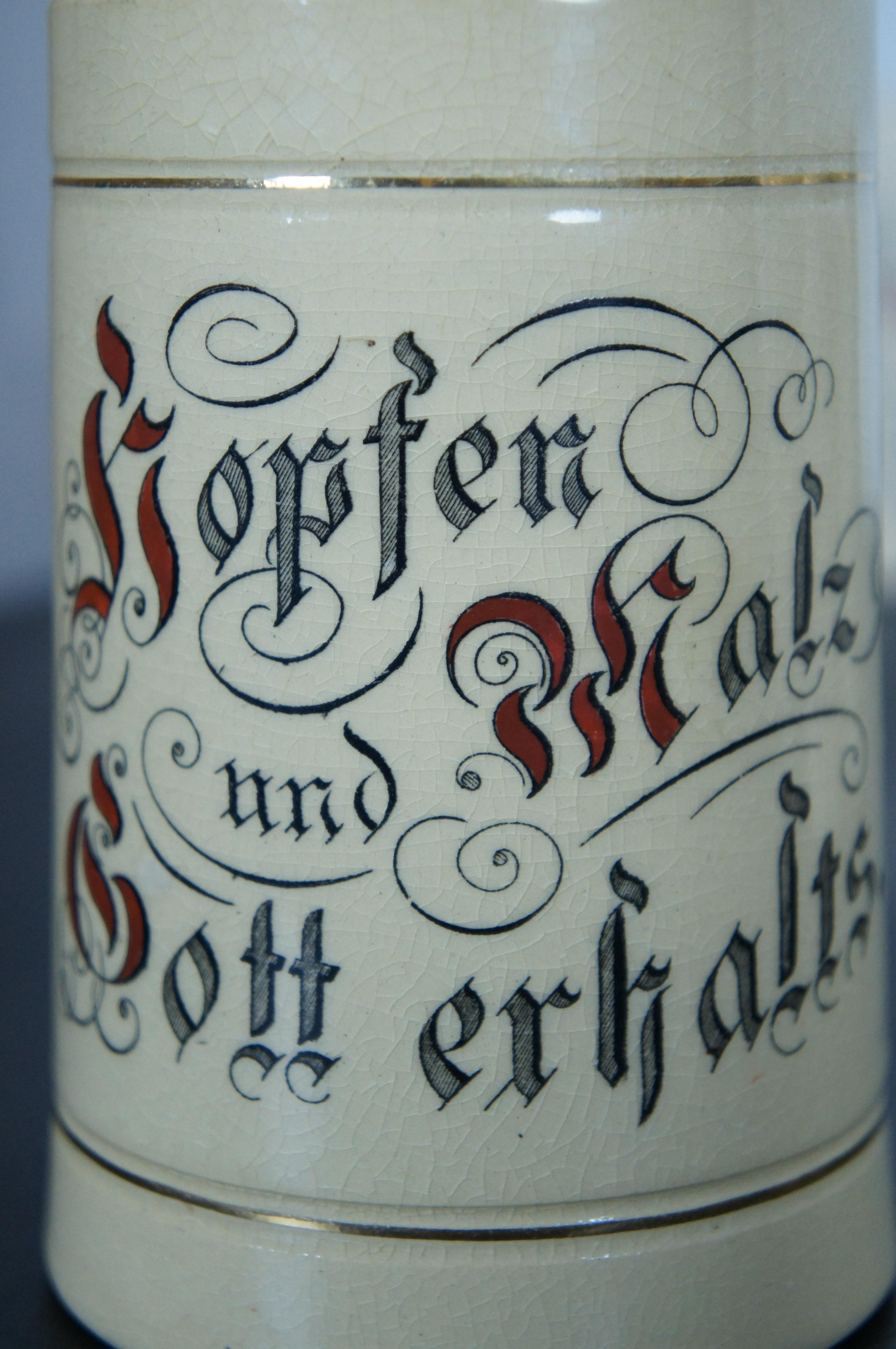 11 Antique German Thuemler Mfg FA Schwill & Son Stoneware Beer Stein Bar Mug 5