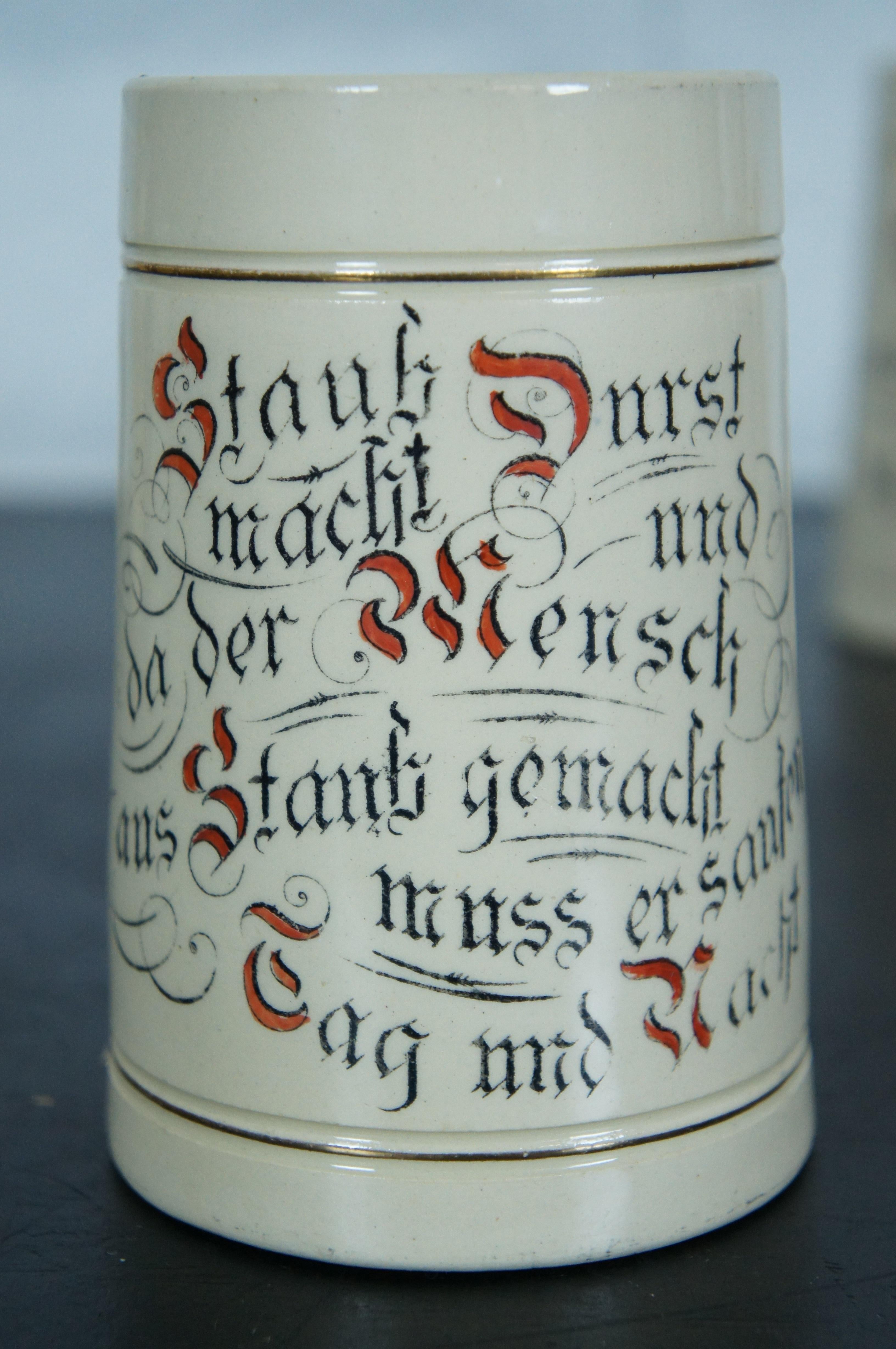 11 Antique German Thuemler Mfg FA Schwill & Son Stoneware Beer Stein Bar Mug 5