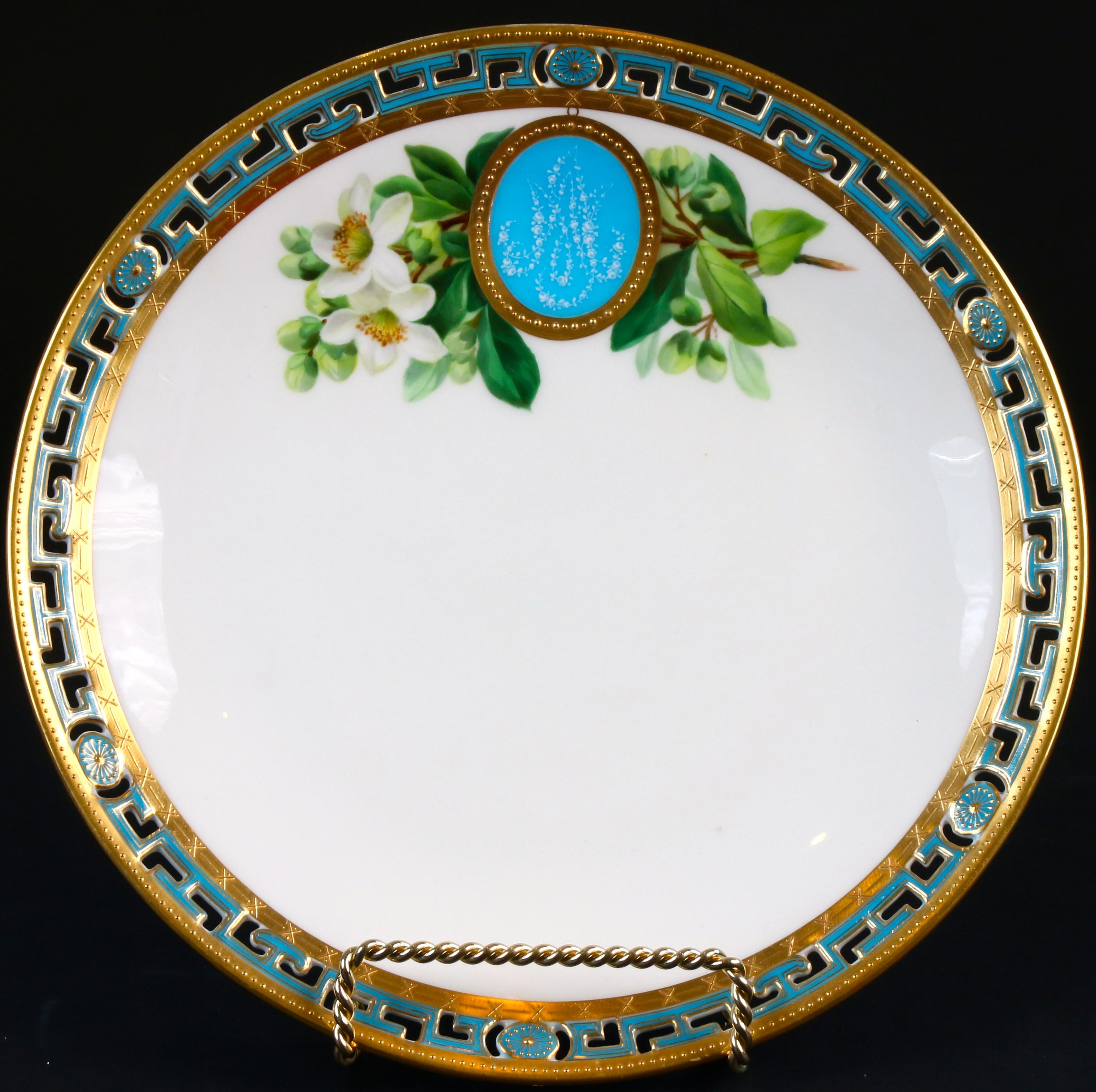 11 Antique Minton Pate-Sur-Pate Hand Painted Floral Plates For Sale 2
