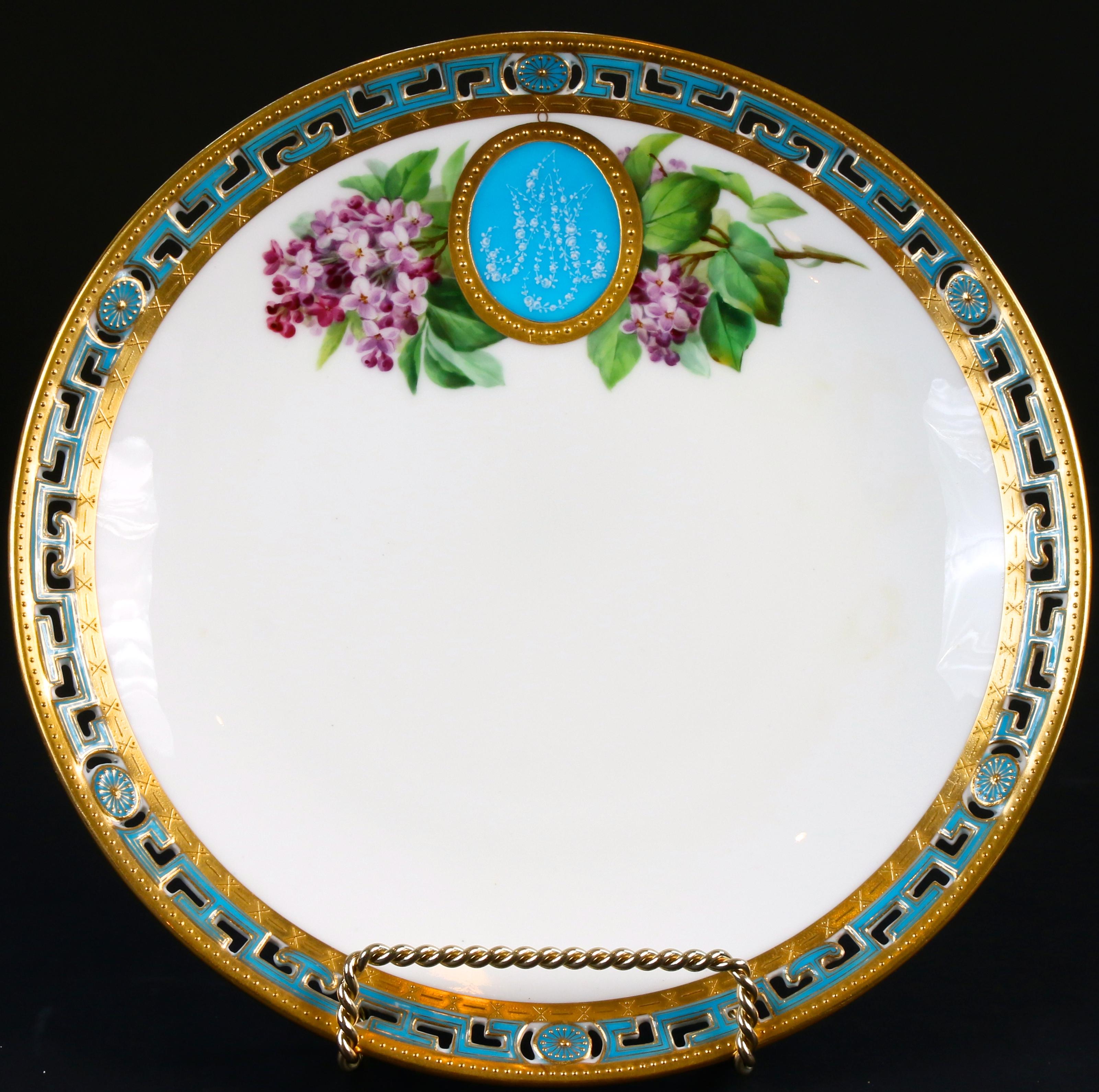 11 Antique Minton Pate-Sur-Pate Hand Painted Floral Plates For Sale 4