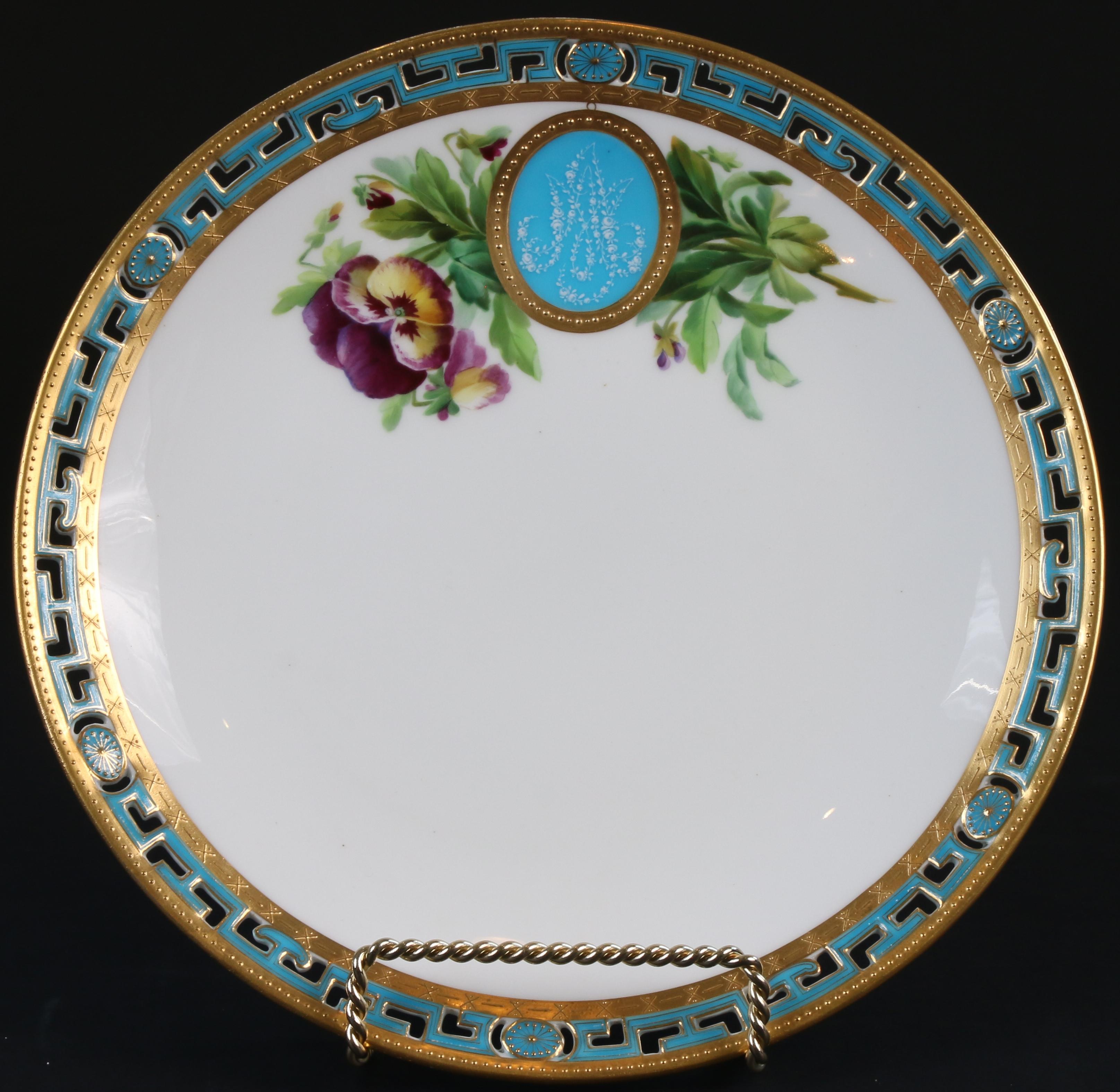 11 Antique Minton Pate-Sur-Pate Hand Painted Floral Plates For Sale 5