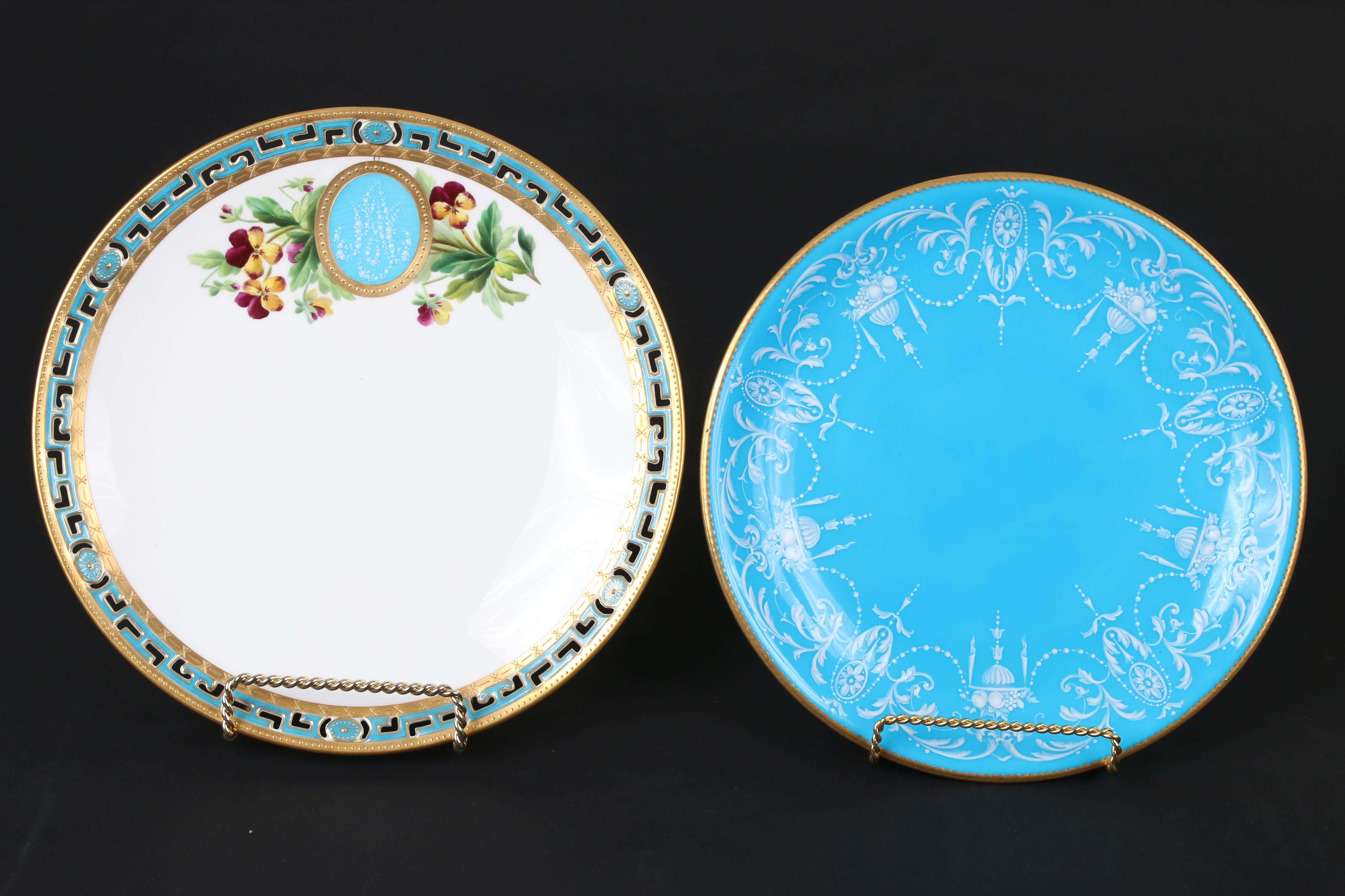 11 Antique Minton Pate-Sur-Pate Hand Painted Floral Plates For Sale 6