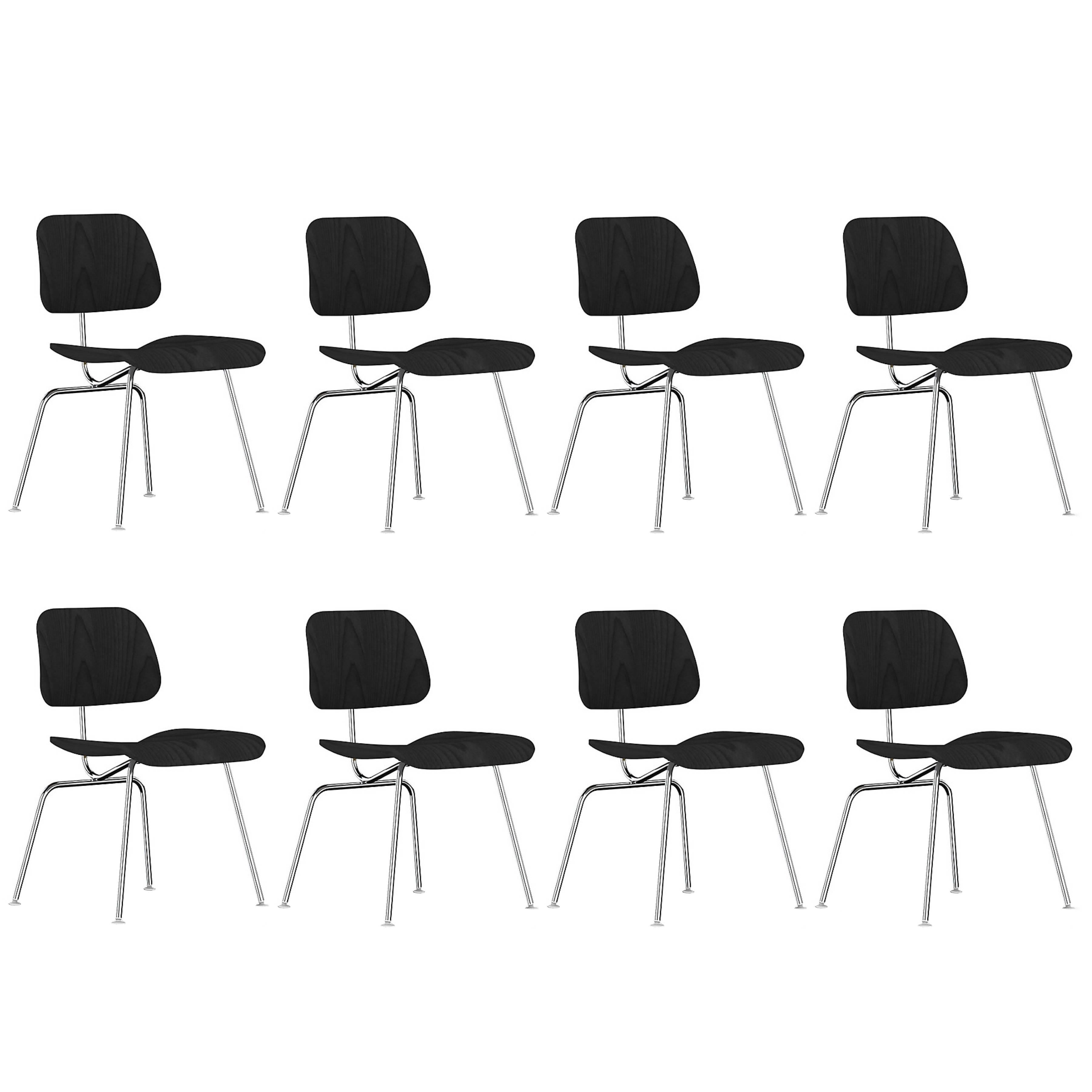 Black Eames DCM Chairs For Sale