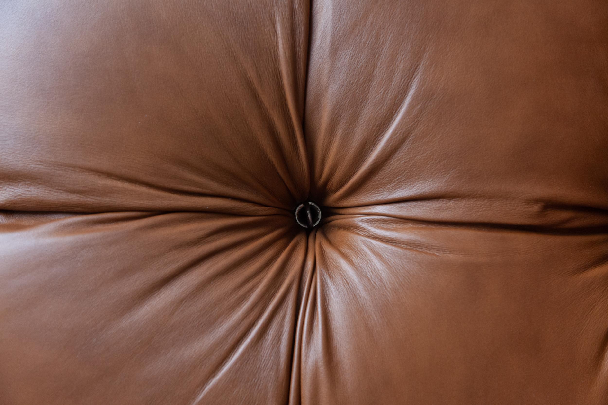 Leather 11 Camaleonda & 3 Gli Scacchi Side Tables by Mario Bellini, Modular Sofa System For Sale