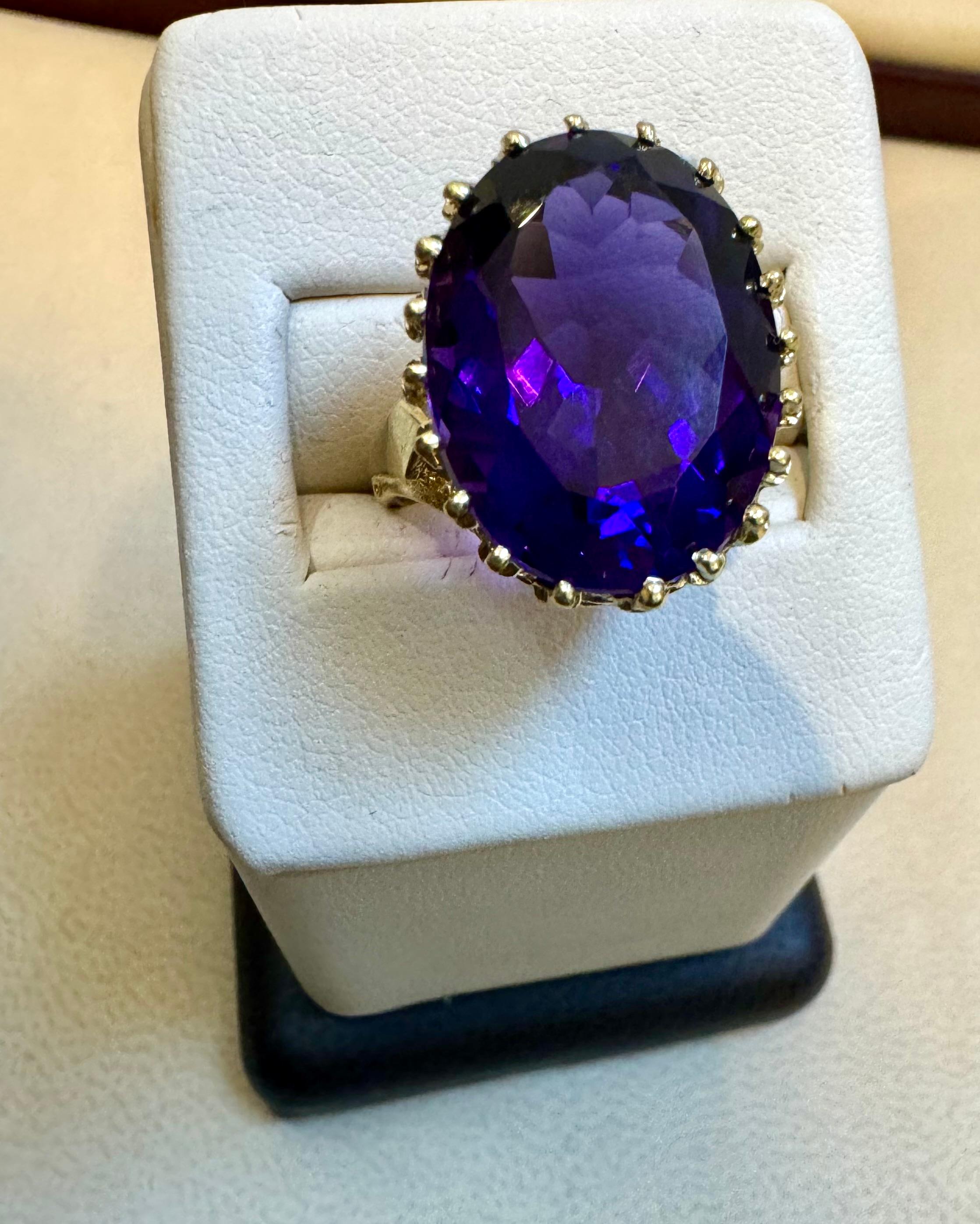 11 Carat Amethyst Cocktail Ring in 14 Karat Yellow Gold  7.2 GmSize 5.25 For Sale 12