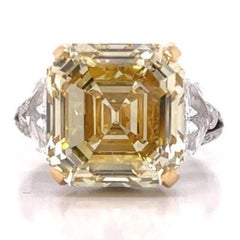 11 Carat Asscher Cut Diamond Engagement Ring GIA Certified FBY VVS2