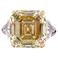 11 Carat Asscher Cut Diamond Engagement Ring GIA Certified FBY VVS2