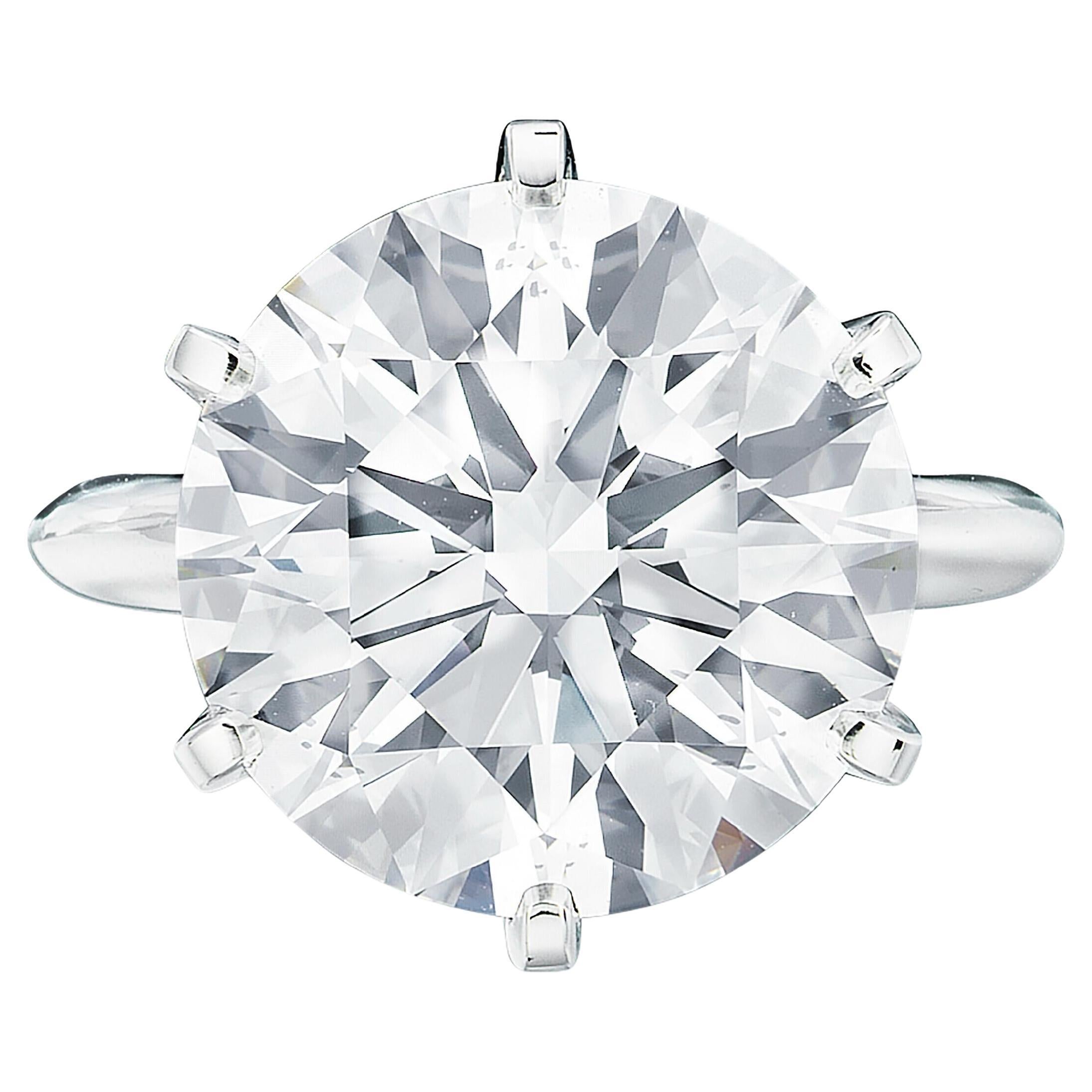 11-Carat D VVS1 Type IIA Golconda Round Diamond Ring  GIA Certified For Sale